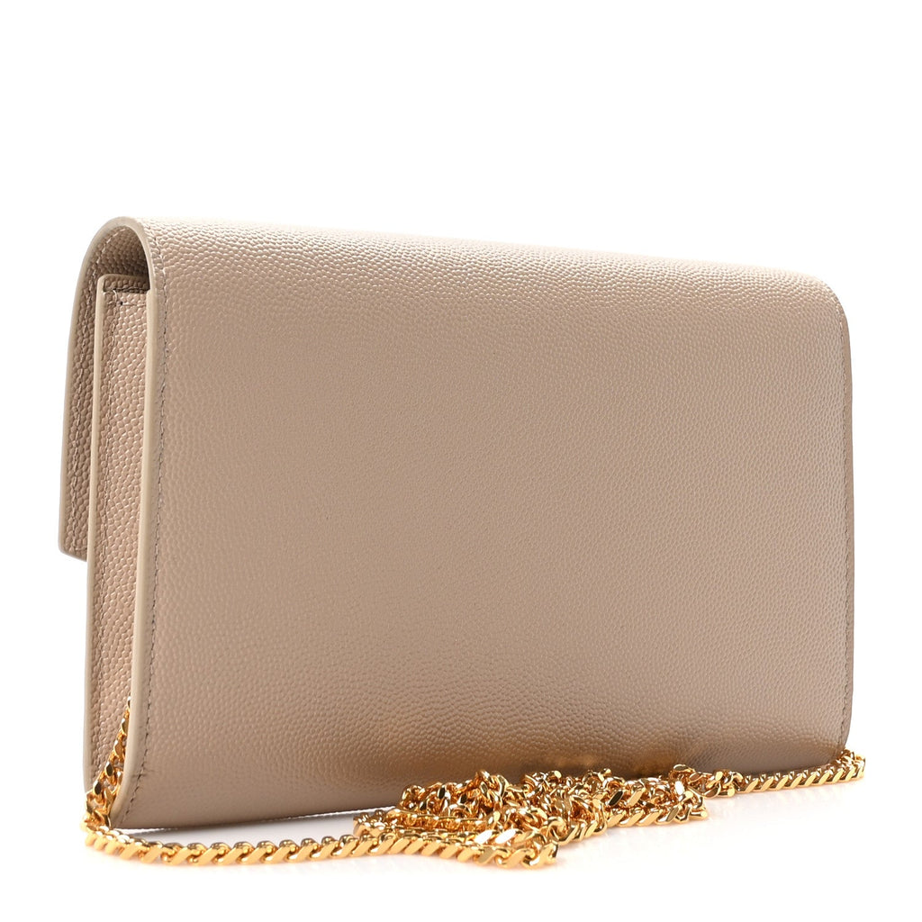 Grain De Poudre Monogram Uptown Chain Wallet Dark Beige