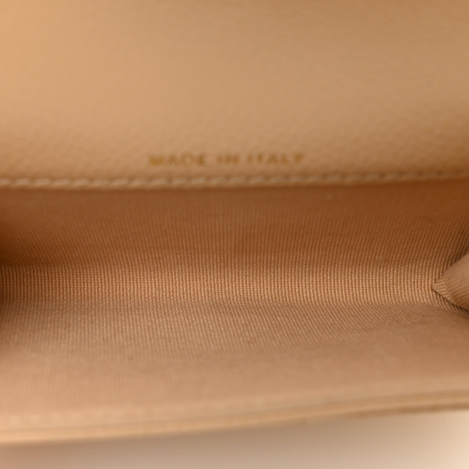 Caviar Quilted Flap Card Holder Wallet Beige