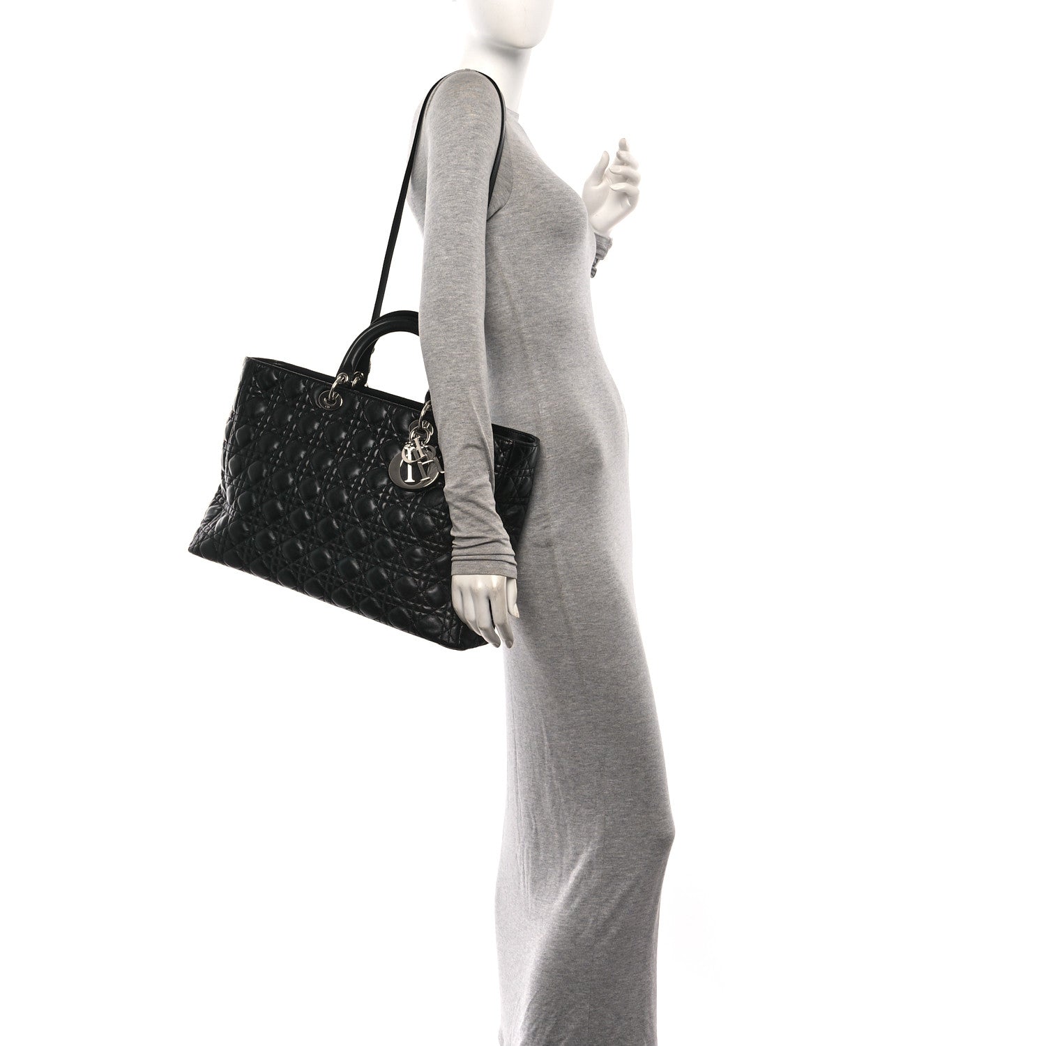 Lambskin Cannage XL Lady Dior Black