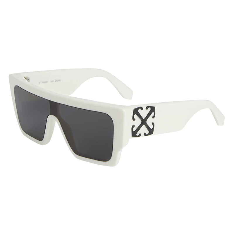 Off-White Sunglasses Shield Full Rim, White Frame and Dark Grey Lens OERI14FMARION0107