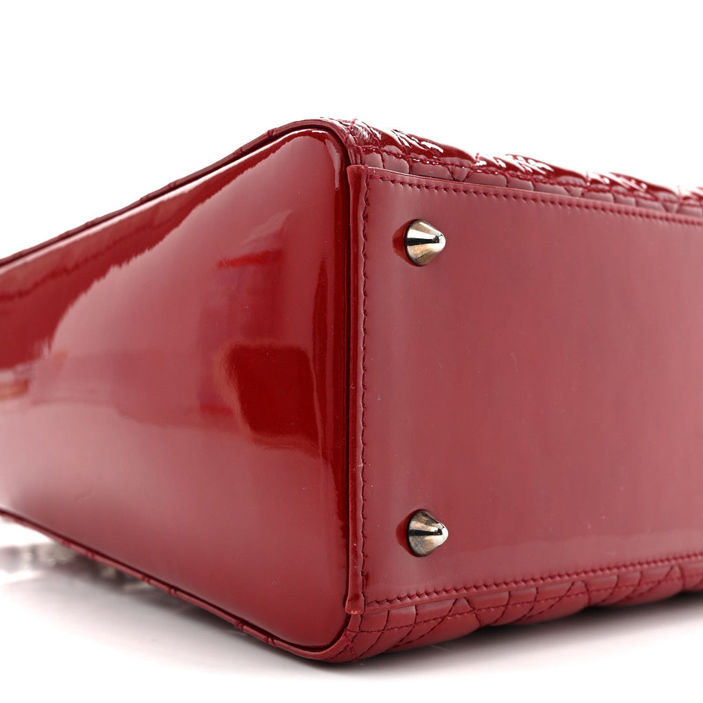 Patent Cannage Medium Lady Dior Red