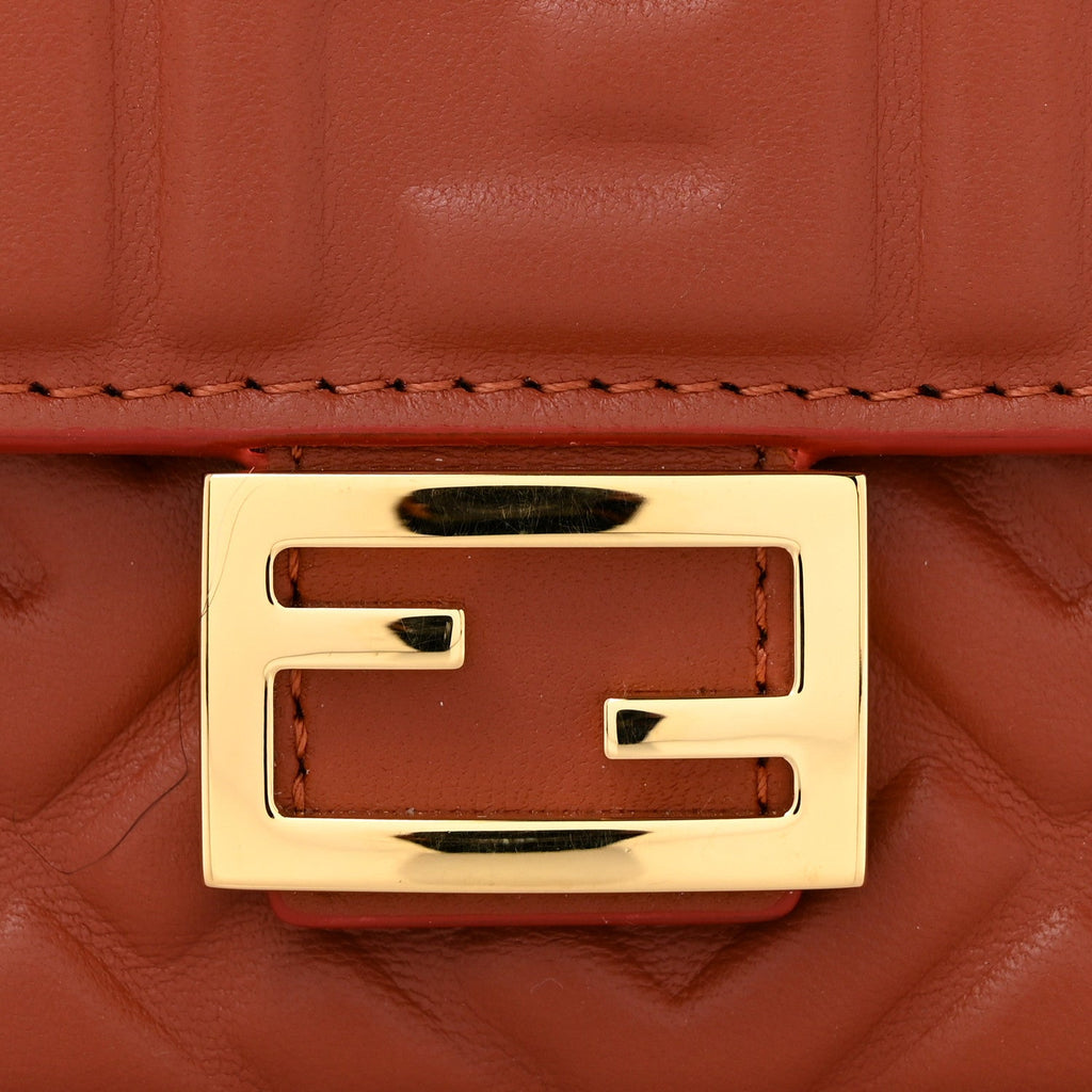 Nappa Matisse FF Embossed Wallet On Chain Baguette Sienna