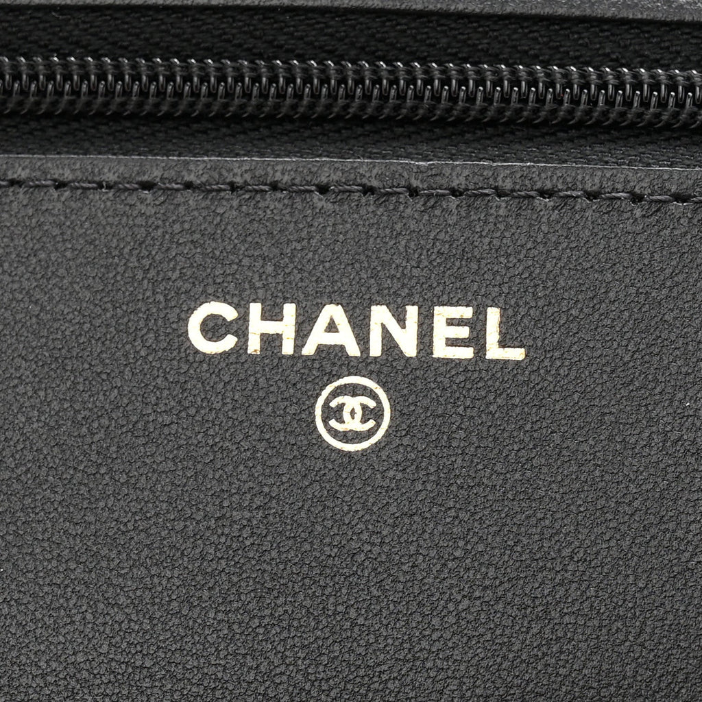 Lambskin Quilted Wallet On Chain WOC Black