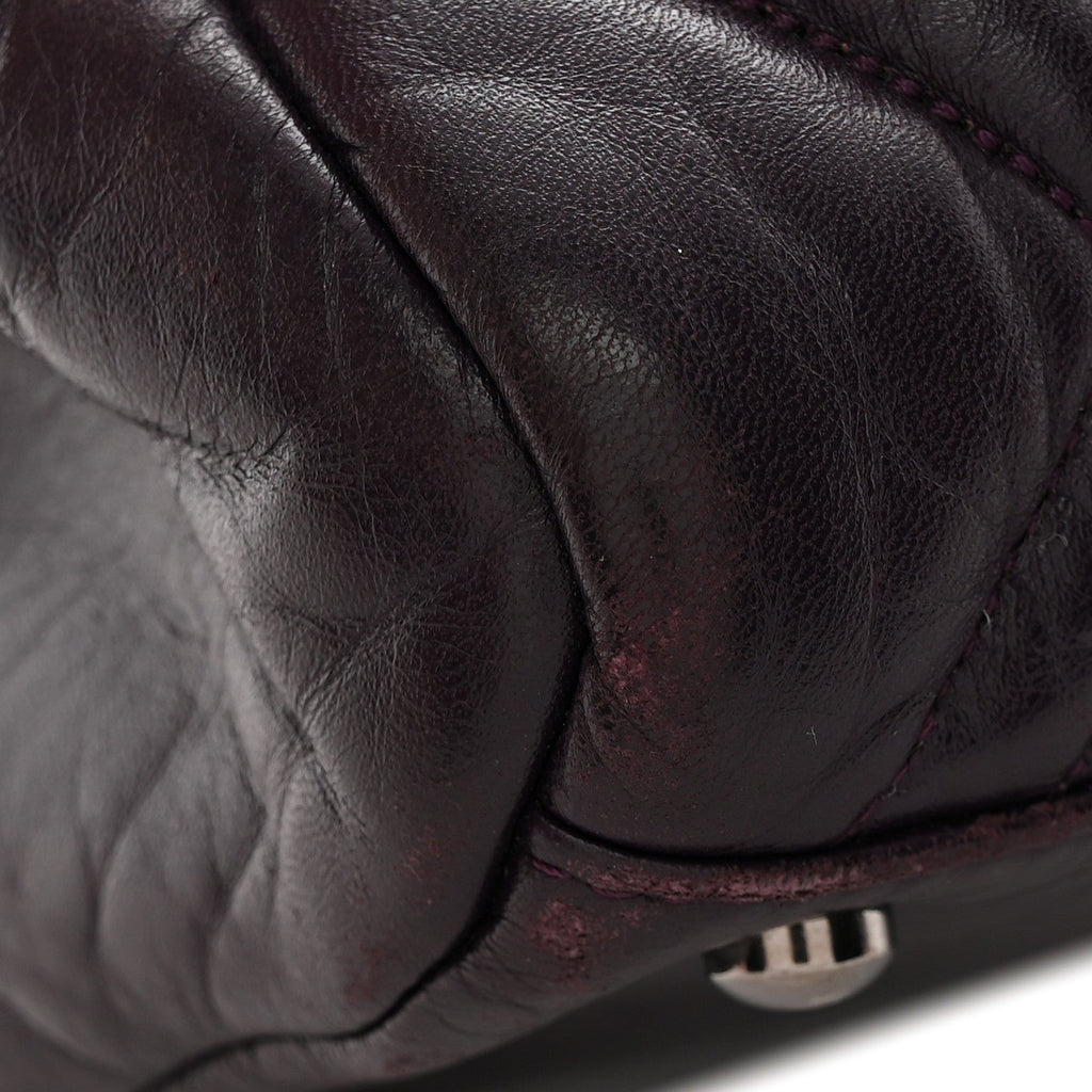 Lambskin In And Out XL Maxi Flap Dark Purple