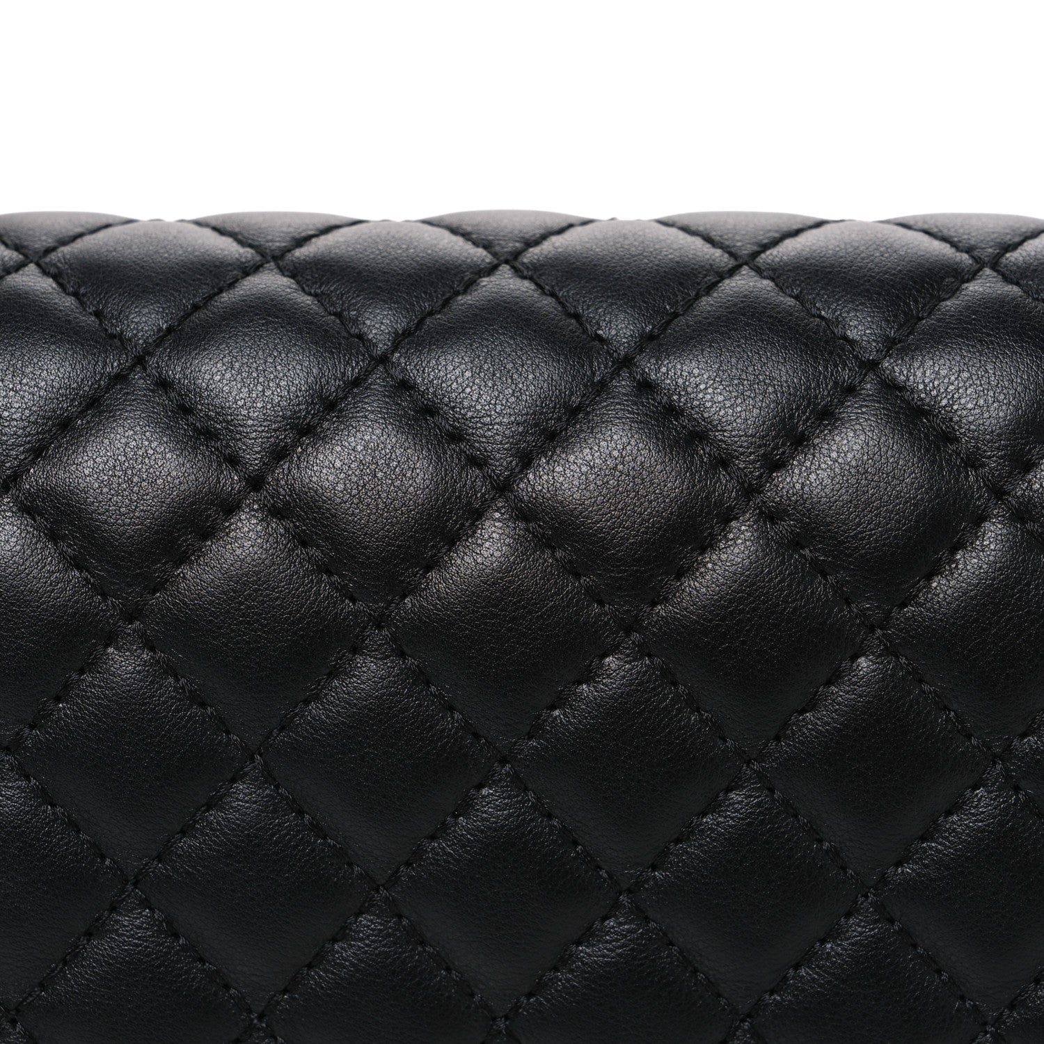 Calfskin Quilted Medium Boy Top Handle Flap Black