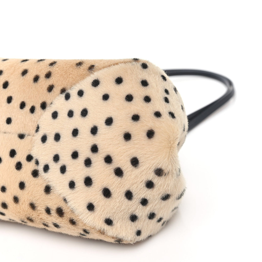 Pony Hair Cheetah Print Pretty CC Clutch With Strap Light Beige Black