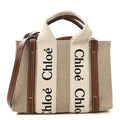 Cotton Calfskin Mini Woody Ribbon Tote With Strap White Brown