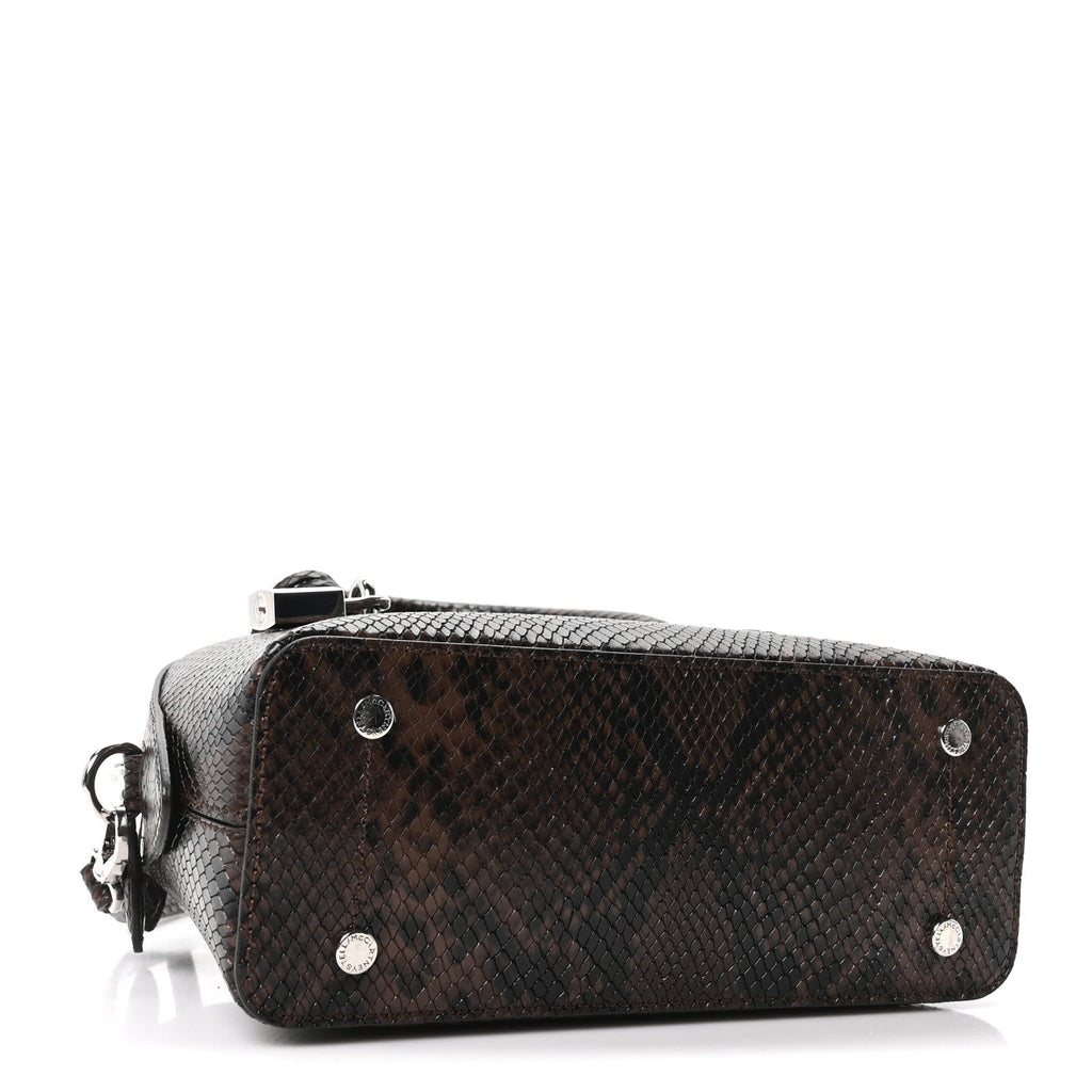 Faux Snake Print Ryder Crossbody Bag Espresso