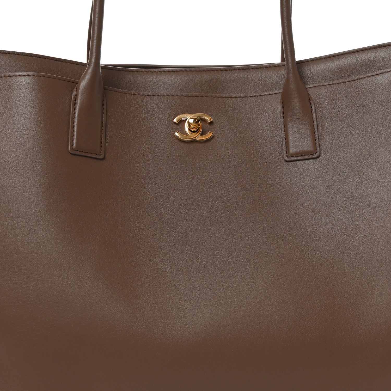 Calfskin Archetype Large Shopping Tote Light Brown