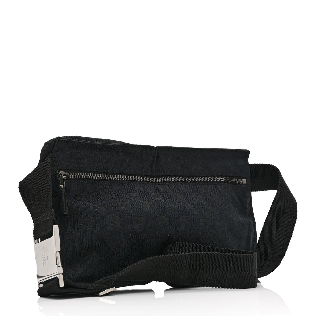 GG Monogram Double Pocket Belt Bag Black