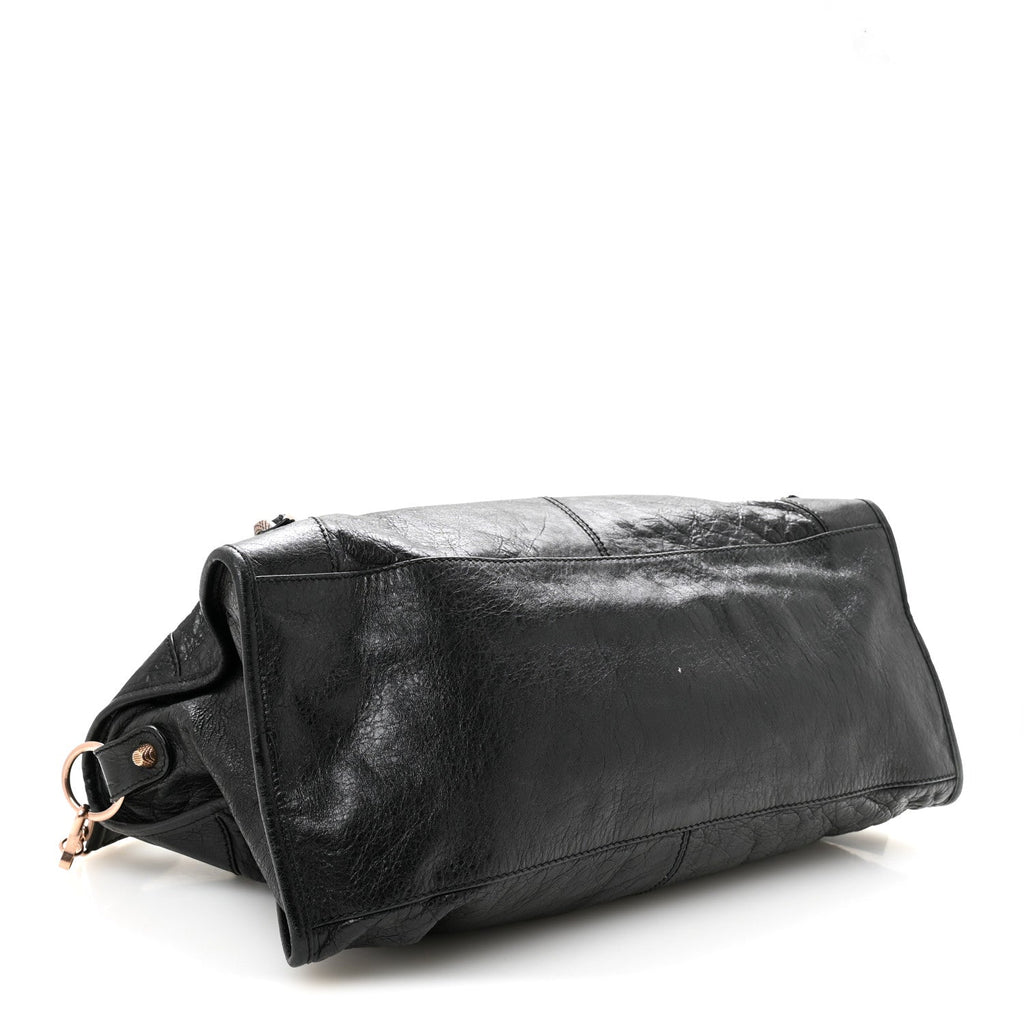 Agneau Giant 21 Rose Gold  Hardware Part Time Black