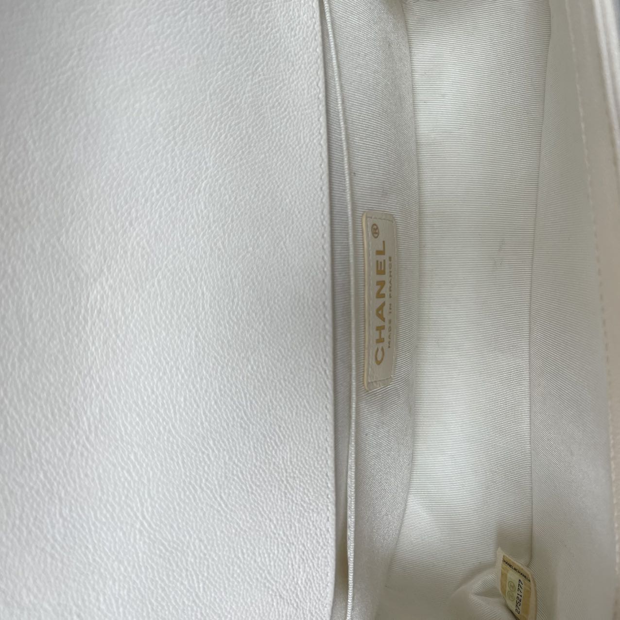 Chanel Medium Le Boy Bag Caviar White 2019