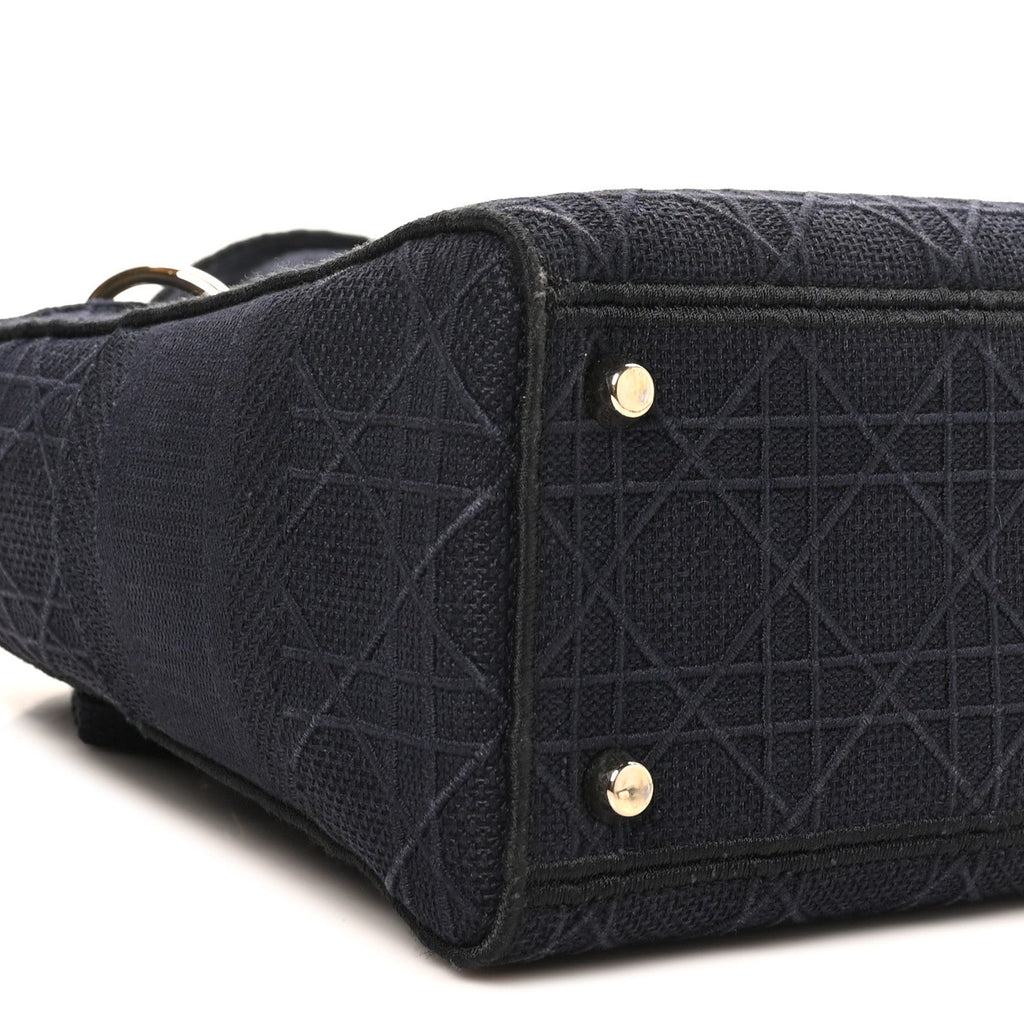 Canvas Embroidered Cannage Medium Lady D-Lite Navy