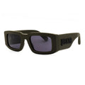 Philipp Plein Sunglasses Rectangle Full Rim, Matte Grey Frame and Grey Lens SPP1490L46
