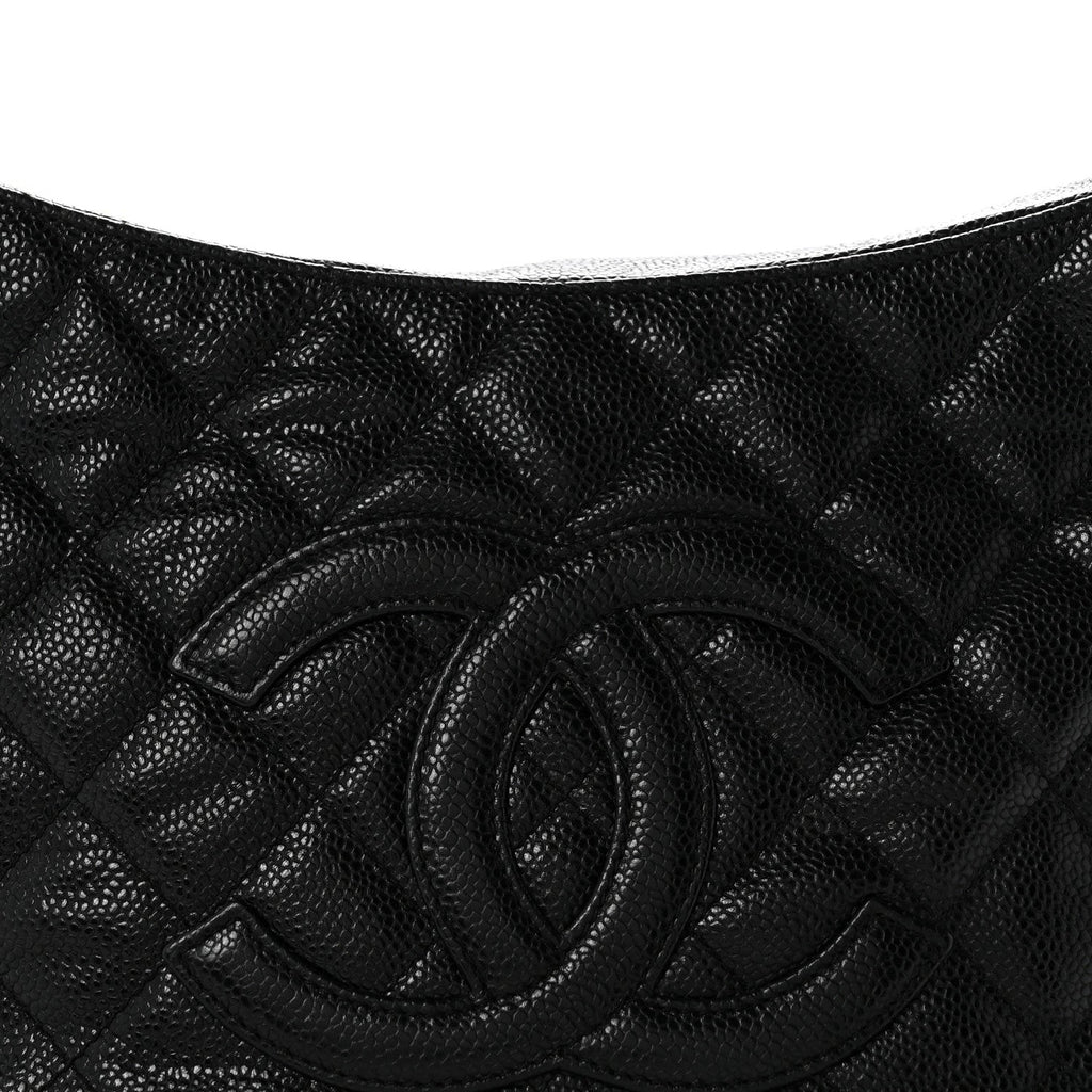 Caviar Quilted Timeless CC Shoulder Bag Black