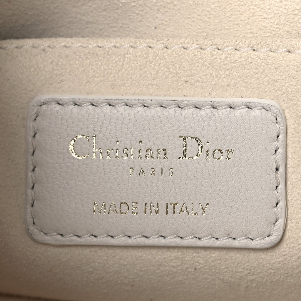 Lambskin Cannage Medium Dior Vibe Hobo Bag Latte