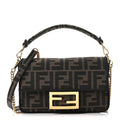 Fabric Jacquard FF 1974 Mini Baguette Tobacco Moro Black