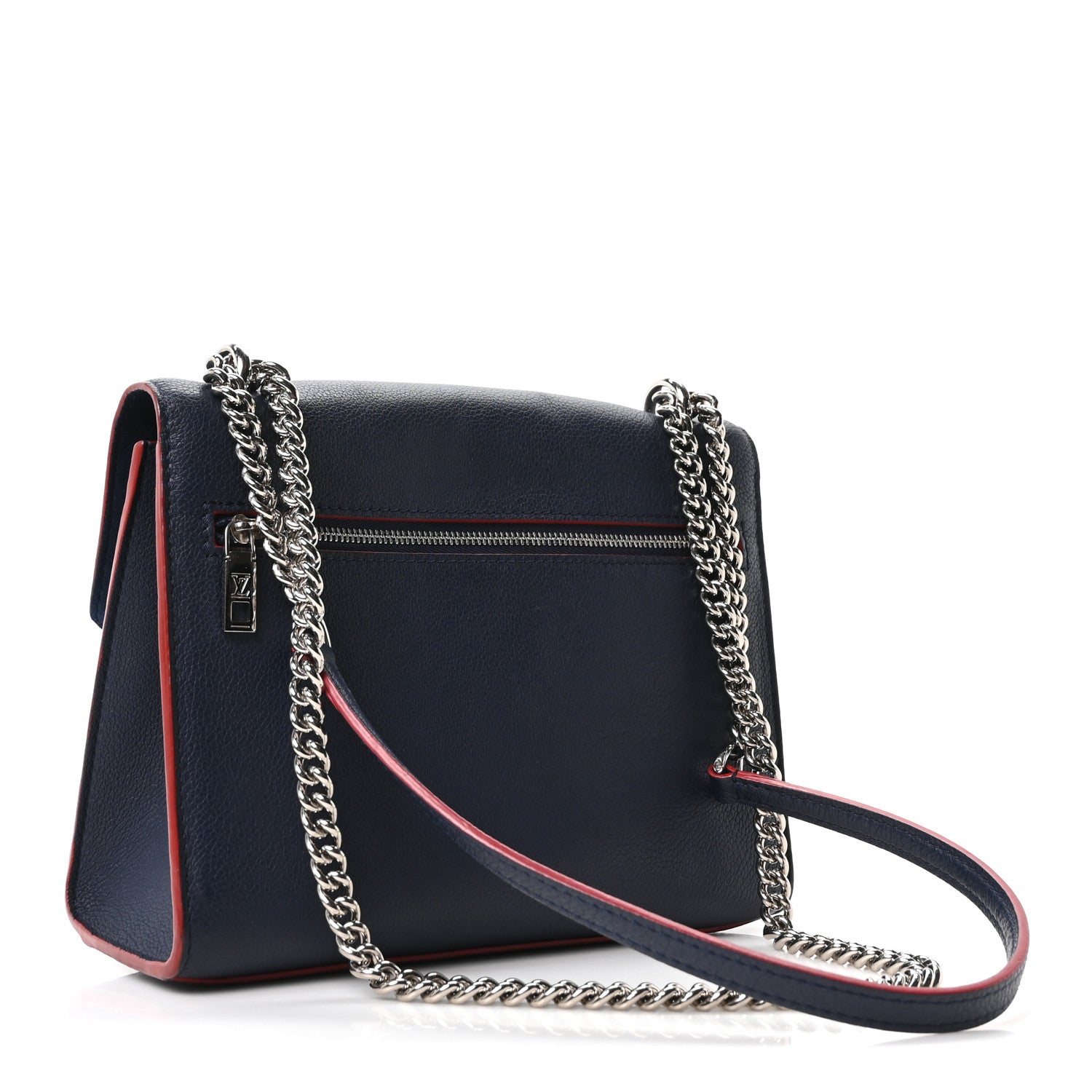 Soft Calfskin My Lockme Chain Bag BB Marine Rouge