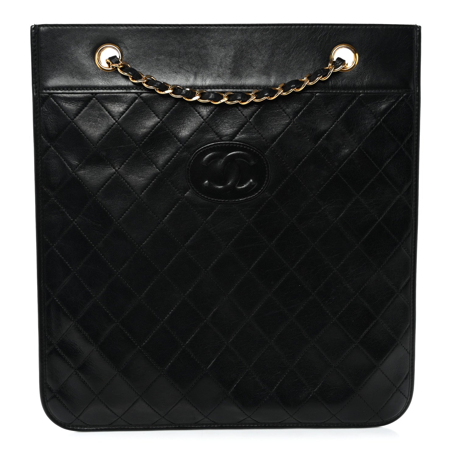 Lambskin Quilted CC Shoulder Bag Black
