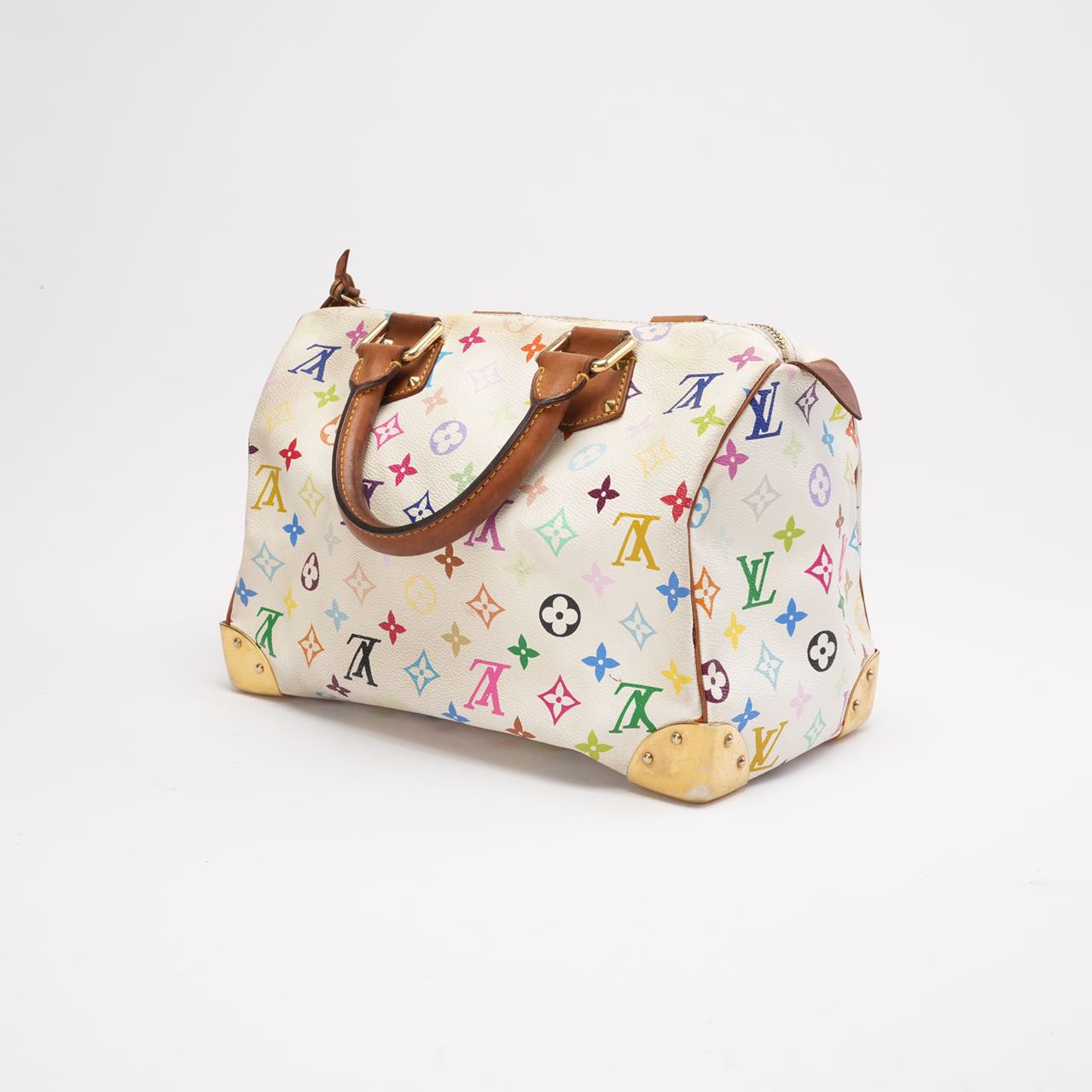 Louis Vuitton Vintage White Murakami Speedy 30 Bag 2005
