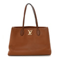 Grained Calfskin Lockme Shopper Chataigne