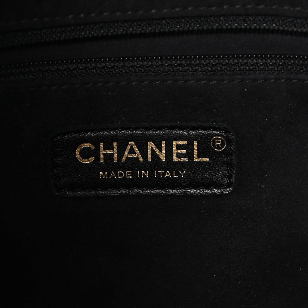 Calfskin Stitched Small Paris Rome Drawstring CC Bag Black