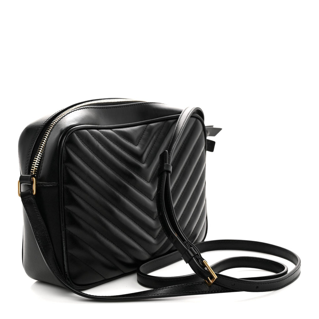 Calfskin Matelasse Monogram Lou Camera Bag Black