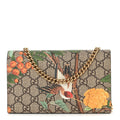 GG Supreme Monogram Tian Chain Wallet Beige Multicolor Red