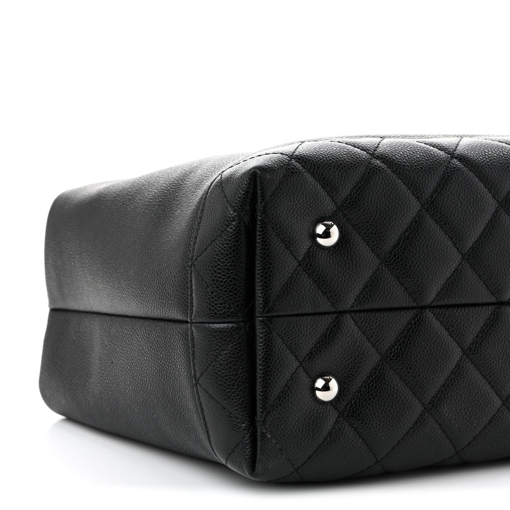Soft Caviar CC Medium Top Handle Tote Black