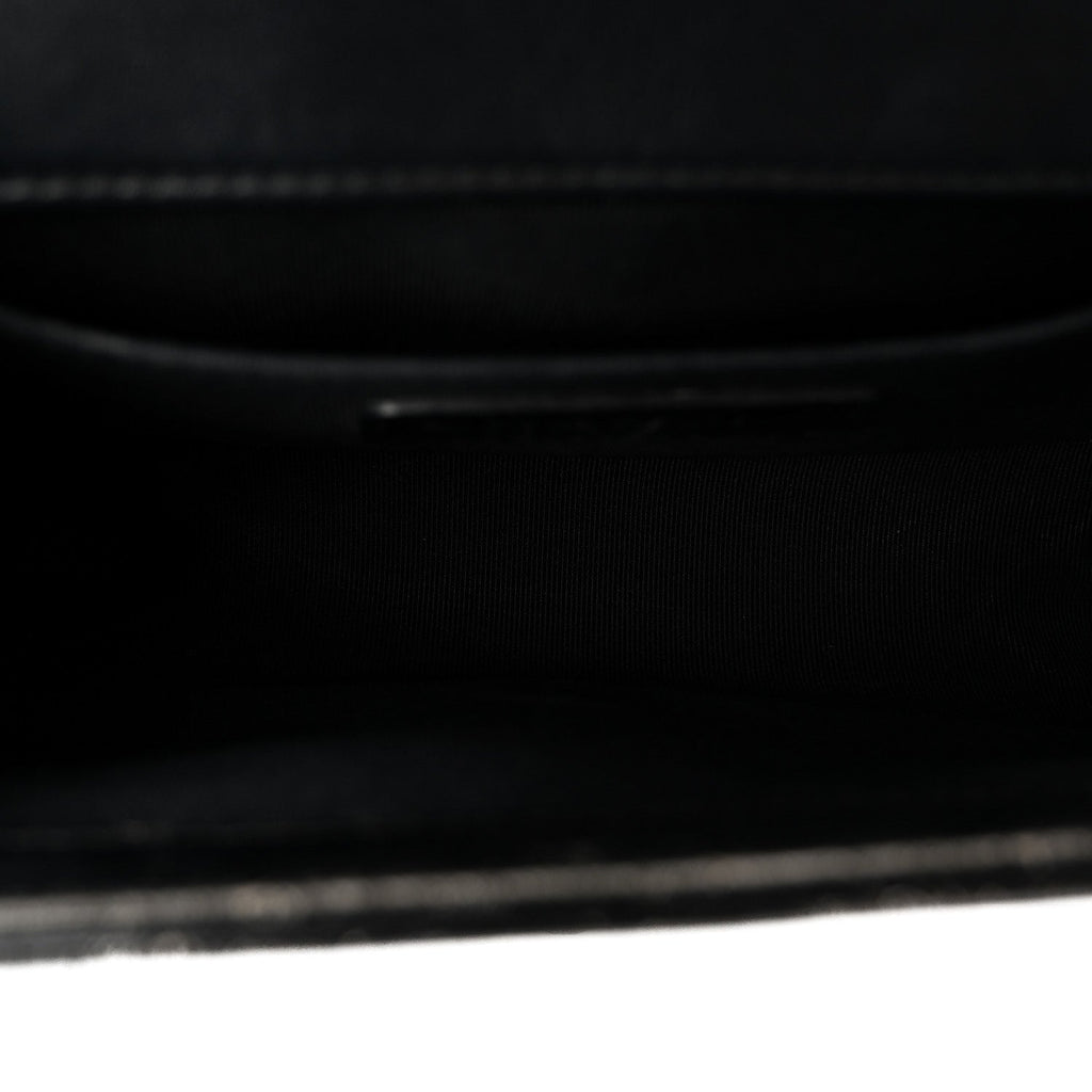 Faded Calfskin Quilted Small Studded Boy Flap Grey