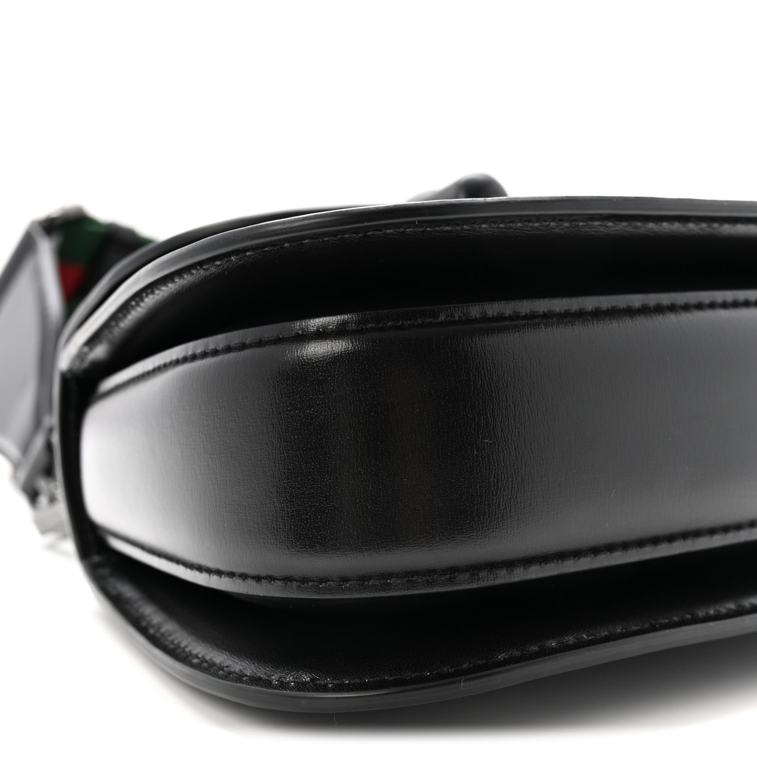 Boarded Dyana Lux Calfskin Web Monochrome Small Bamboo 1947 Top Handle Bag Black