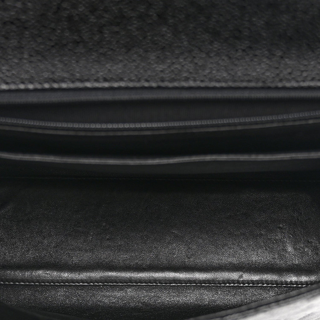 Caviar Quilted Jumbo Kelly Flap Black