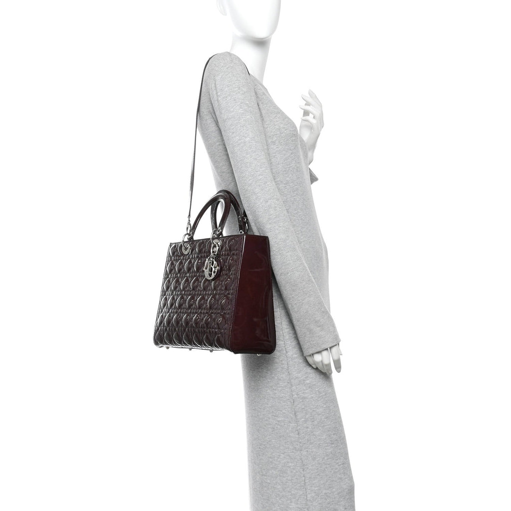 Patent Cannage Large Lady Dior Violet Purple