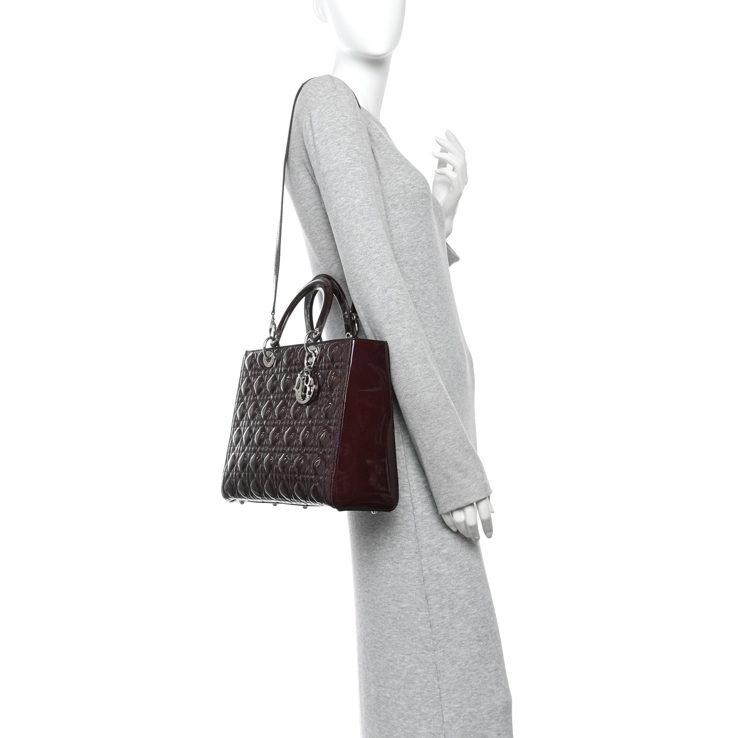 Patent Cannage Large Lady Dior Violet Purple