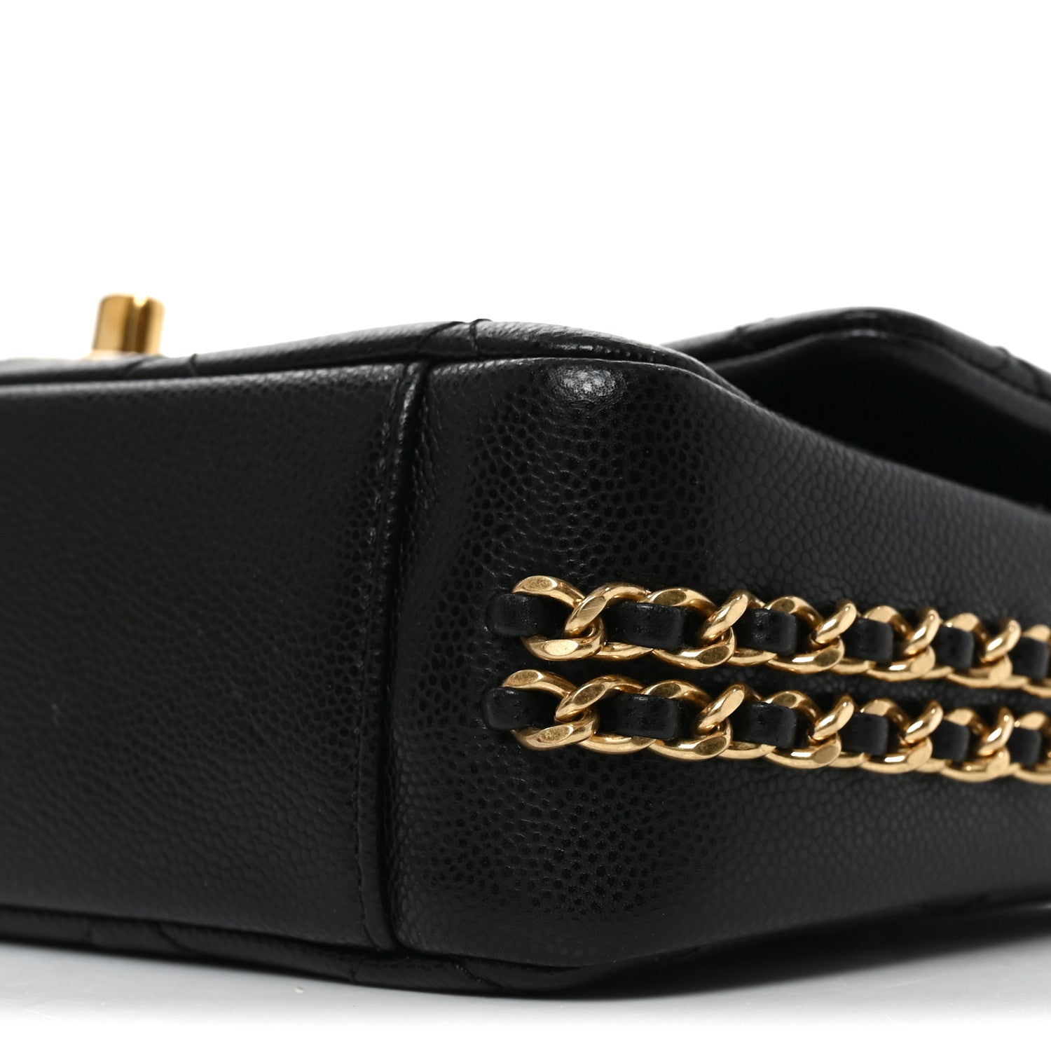 Caviar Quilted Mini CC You Flap Black