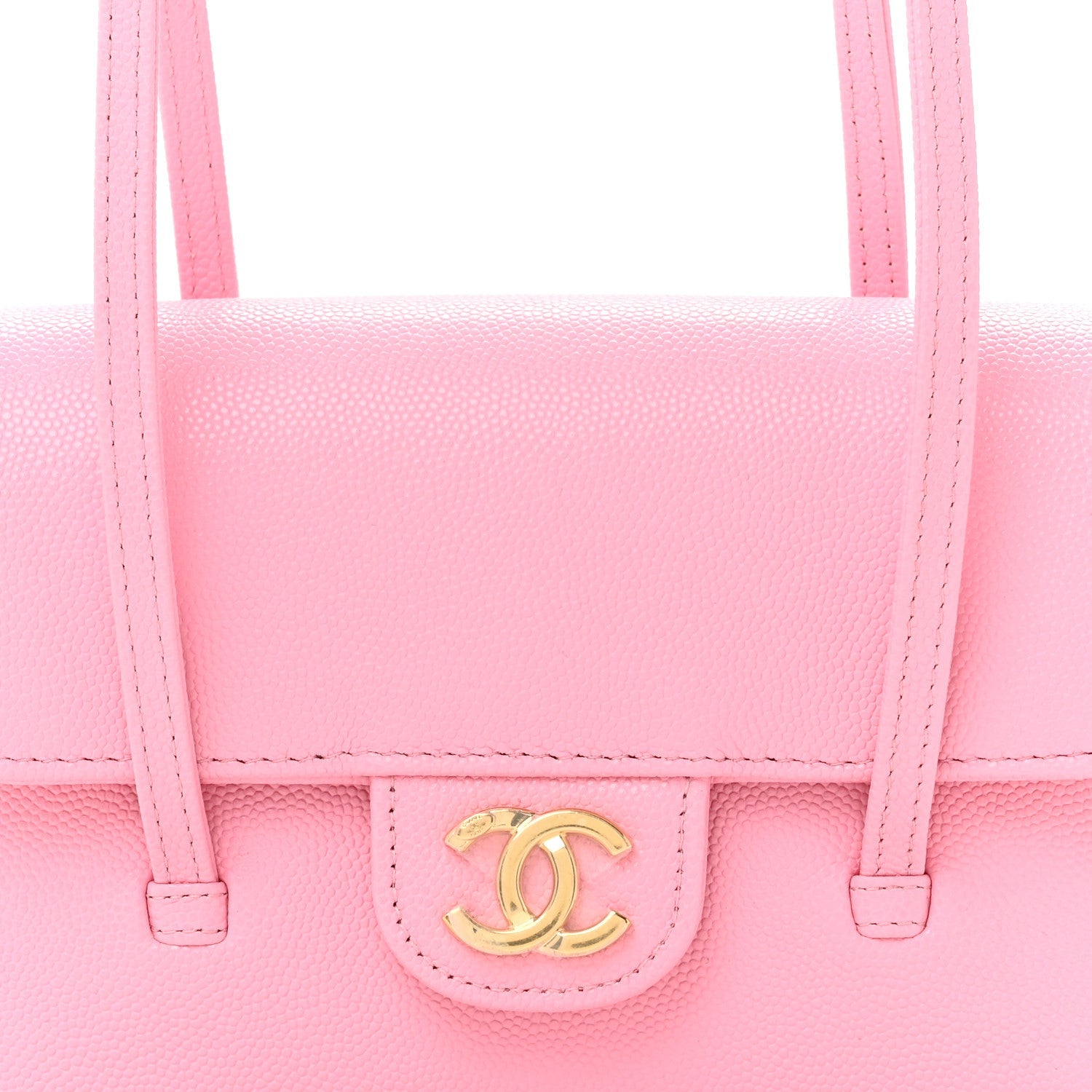 Shiny Caviar Mini Preppy Coco Shoulder Bag Rose