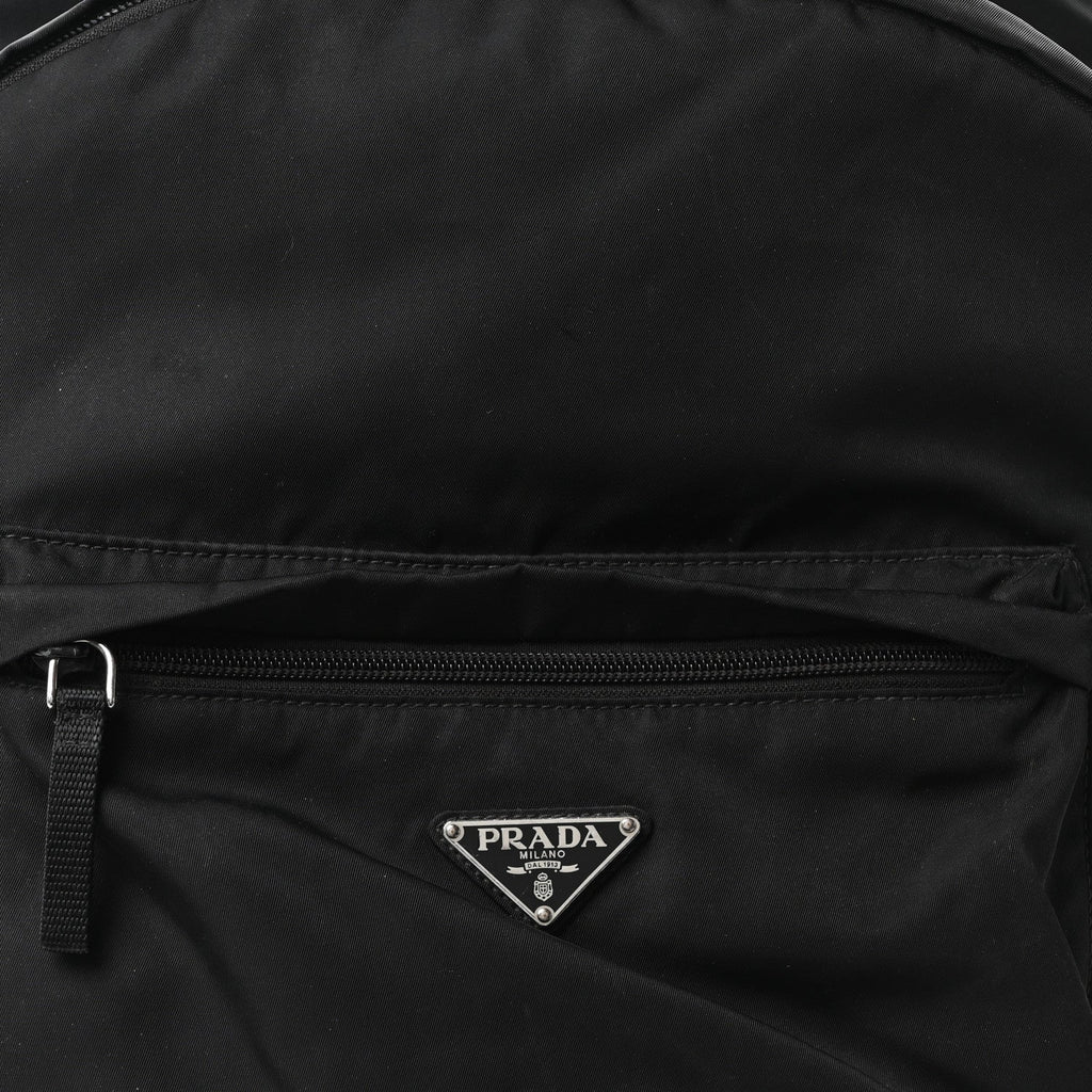 Tessuto Nylon Zip Backpack Black