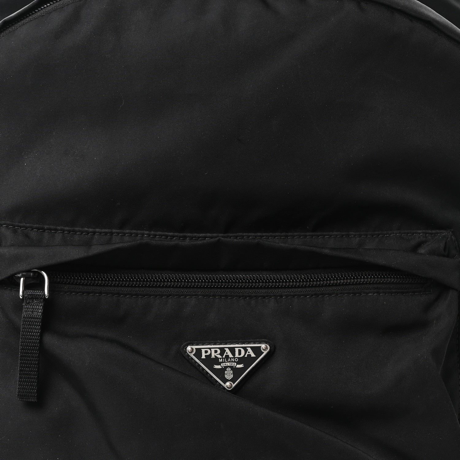 Tessuto Nylon Zip Backpack Black