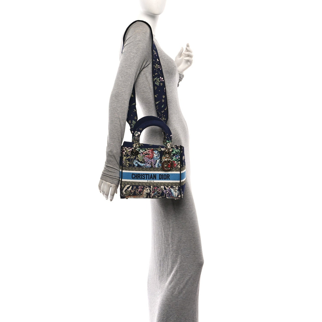 Canvas D-Constellation Embroidered Medium Lady D-Lite Bleu Multicolor