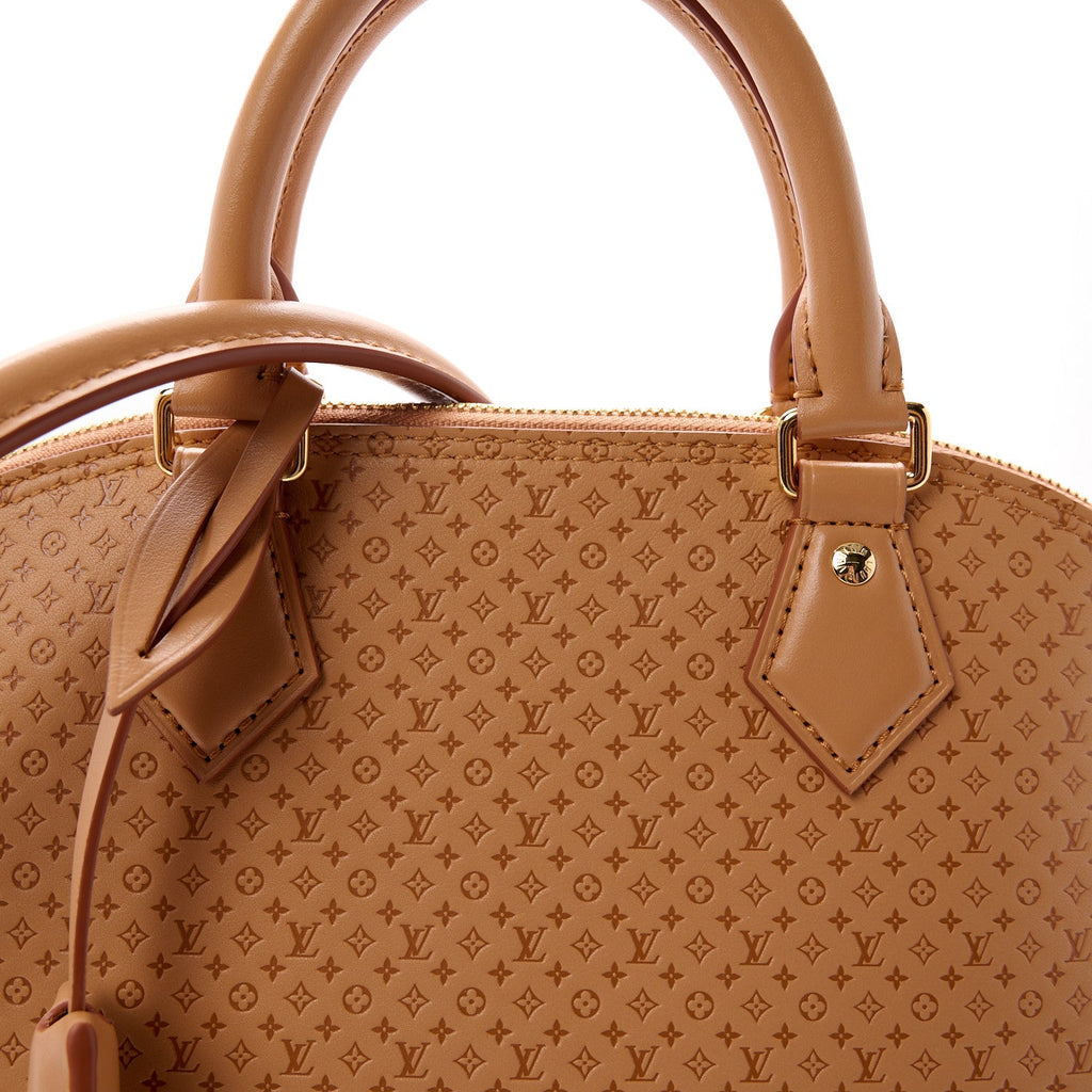 Calfskin Minigram Alma MM Soft Hazelnut