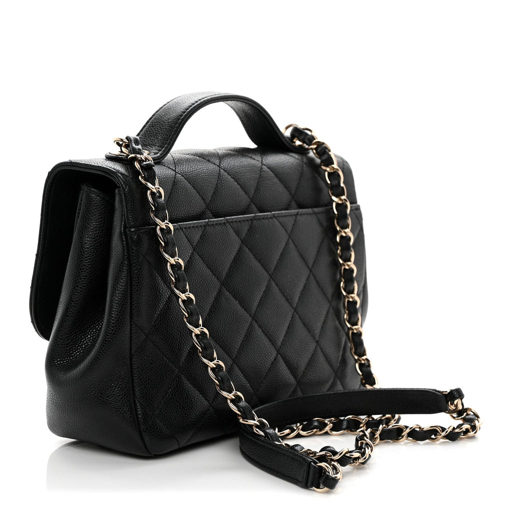 Caviar Quilted Medium Business Affinity Flap Black
