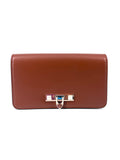 Valentino Garavani Rockstud Flip Lock Flap Bag Leather Brown Leather Bag (Authentic  )