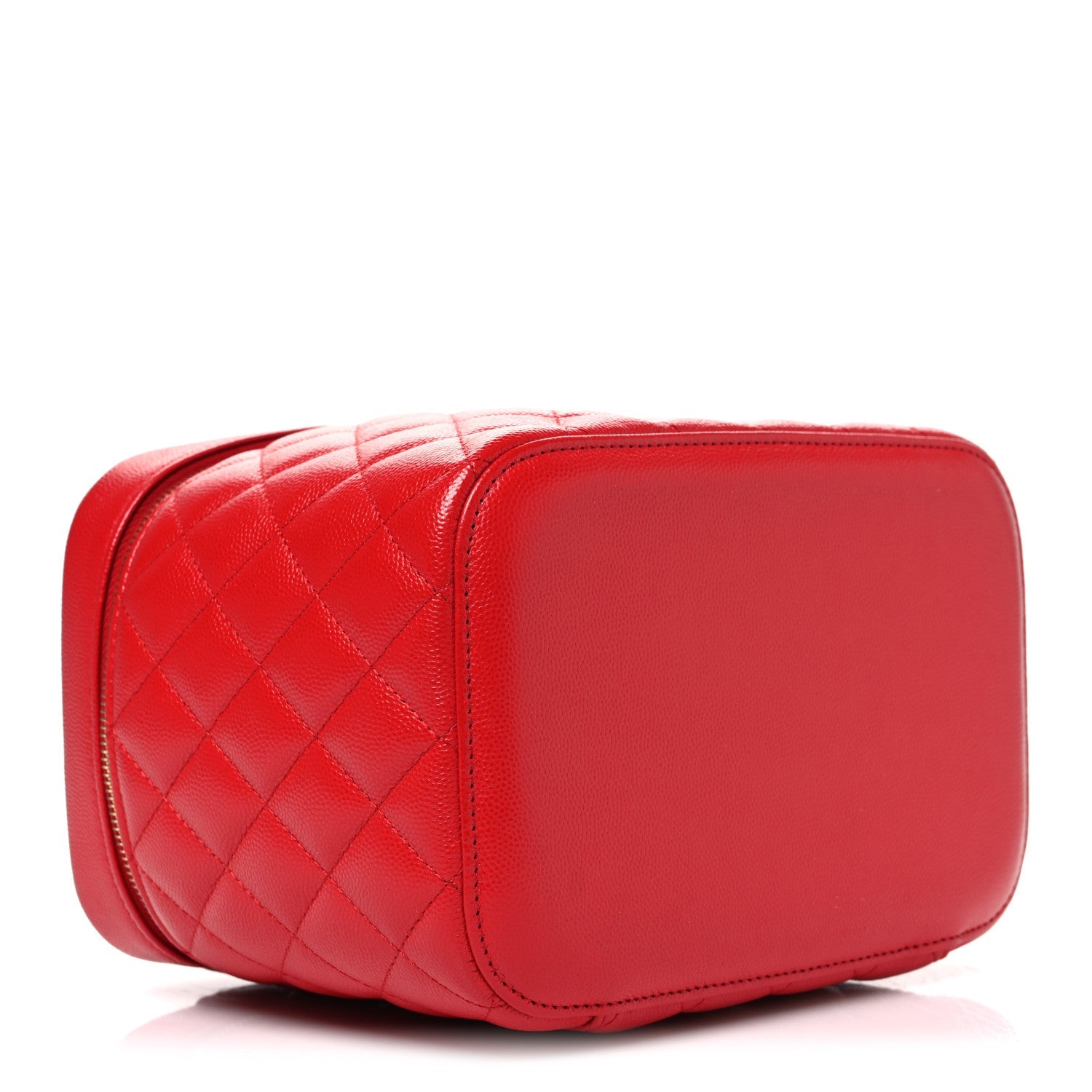 Caviar Quilted Large Vanity Pouch Red