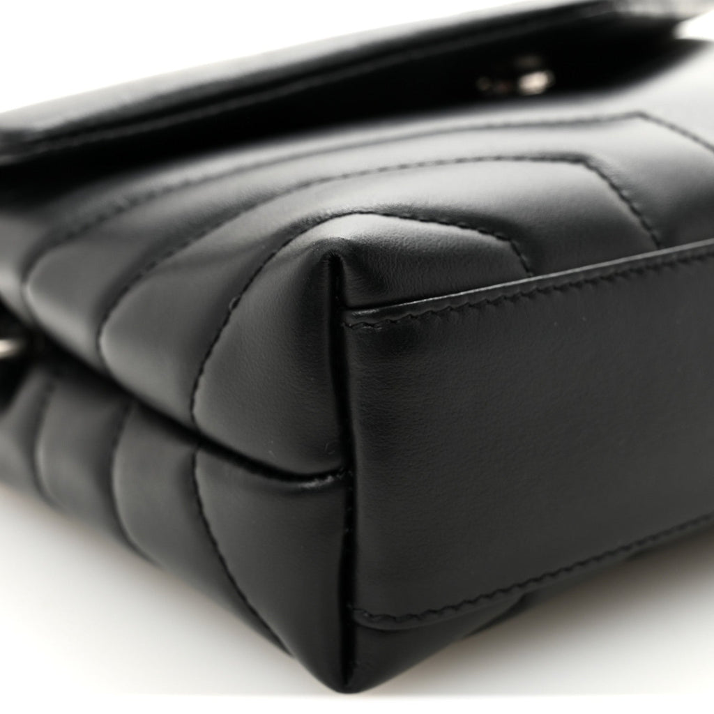 Calfskin Y Quilted Monogram Toy Loulou Crossbody Bag Black