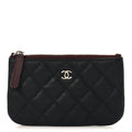 Caviar Quilted Small Cosmetic Case Black
