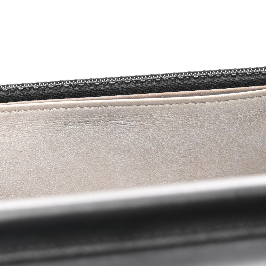 Lambskin Camellia Embossed Wallet On Chain WOC Black