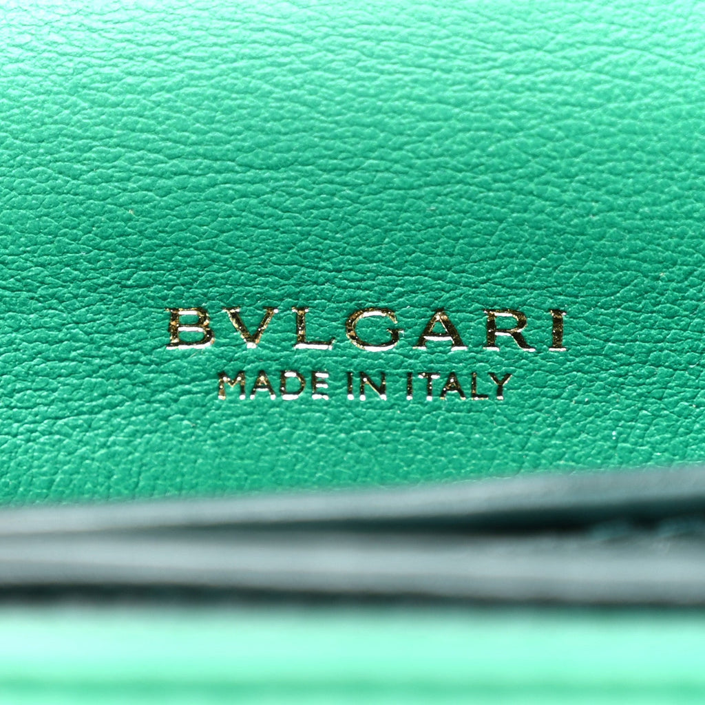 Calfskin Serpenti Reverse Micro Top Handle Emerald Green