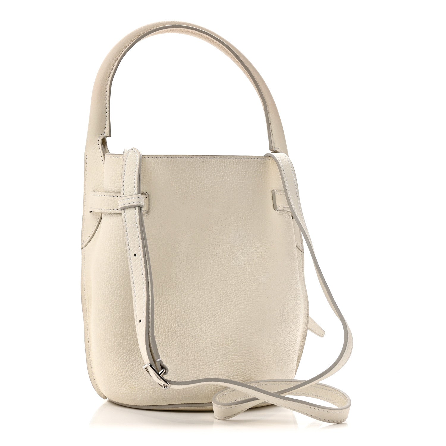 Supple Grained Calfskin Nano Big Bag Bucket White