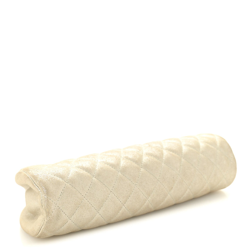 Metallic Calfskin Quilted Timeless Clutch Gold