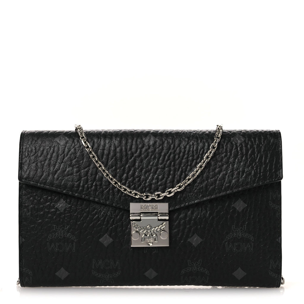 Visetos Medium Patricia Wallet On Chain Black